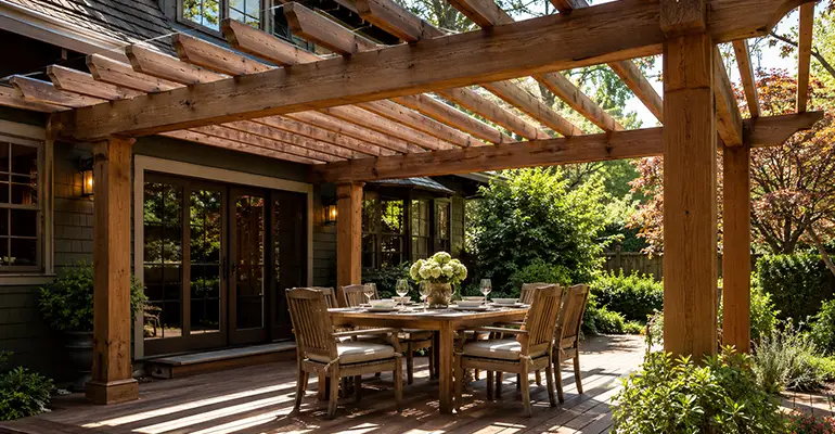 Classic Wood Beam Pergola